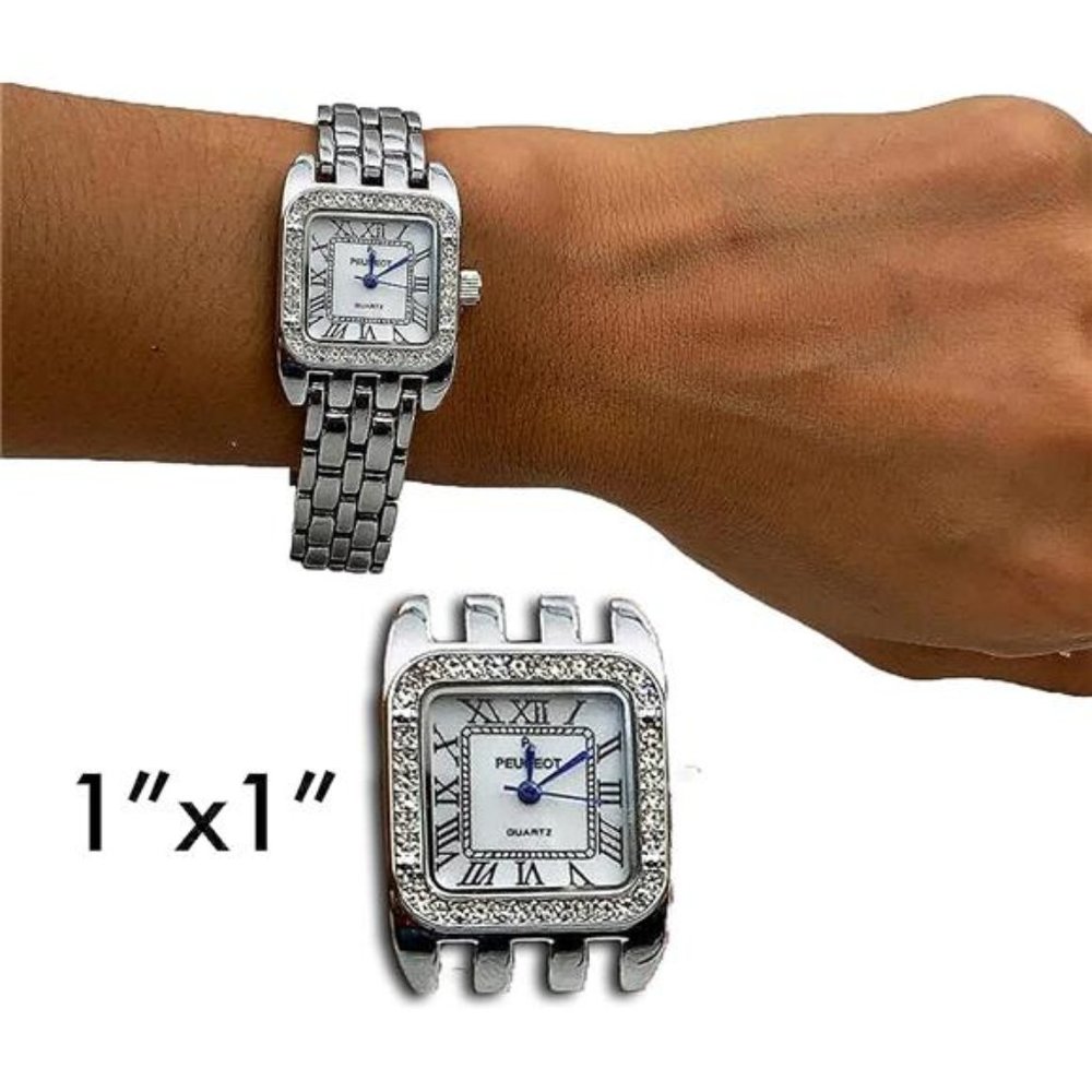Peugeot Women's Tank Shape Watch with Panther Link Bracelet